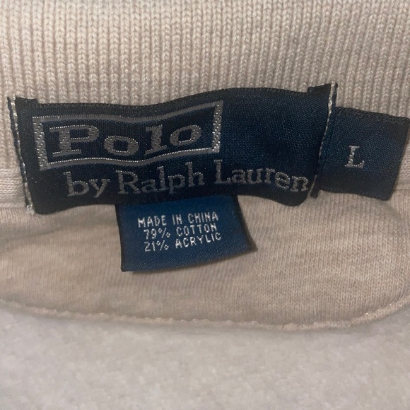 Polo by Ralph Lauren Oatmeal Long Sleeve Pullover Size L - Picture 7 of 7